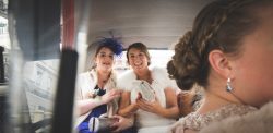 london cab, cream wedding london cab, bride, bridesmaids, fitzrovia chapel